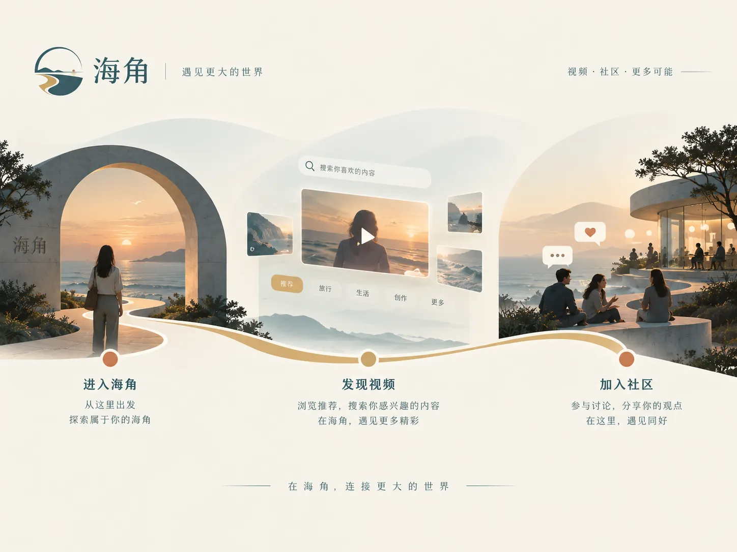 城市与生活主题的连续浏览画面